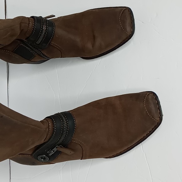 Born Nubuck & Leather Knee High Boots - Smokey Brown- Womens 10M/W (W21648) - Picture 3 of 16